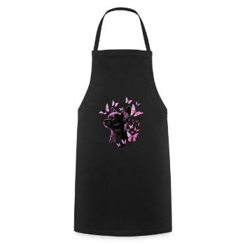Chihuahua rose | Papillon | Chien mignon | Rose - Tablier de cuisine - noir - Devant - AI Model Male 185 dark (185cm)