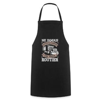 Ne Jamais Sous-Estimer Un Papa Routier - Tablier de cuisine - noir - Devant - AI Model Male 185 dark (185cm)