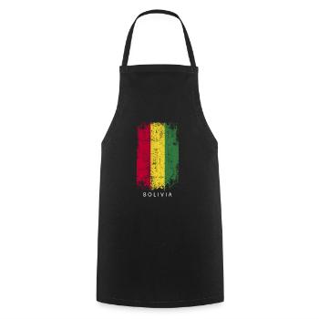 Souvenir with the country flag of Bolivia - Cooking Apron - black - Front - AI Model Male 185 dark (185cm)