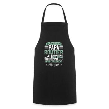 Je Suis Papa Routier - Tablier de cuisine - noir - Devant - AI Model Male 185 dark (185cm)