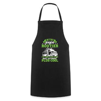 Je Suis Papa Routier - Tablier de cuisine - noir - Devant - AI Model Male 185 dark (185cm)