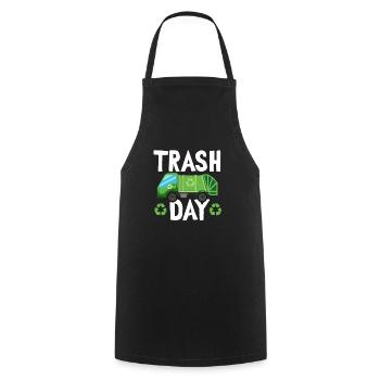 Garbage trucks, garbage day, garbage collection - Cooking Apron - black - Front - AI Model Male 185 dark (185cm)