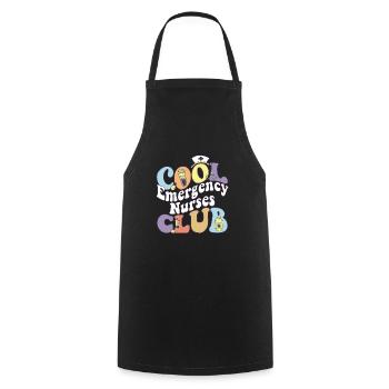 Cool Emergency Nurses Club Registered ER Nurse - Cooking Apron - black - Front - AI Model Male 185 dark (185cm)