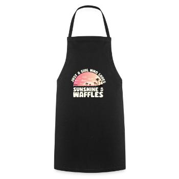 Just a girl who loves sunshine and waffles - Cooking Apron - black - Front - AI Model Male 185 dark (185cm)