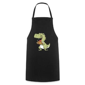 Gaufres T-Rex - Tablier de cuisine - noir - Devant - AI Model Male 185 dark (185cm)