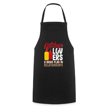 Ketchup lovers A beige flag in relationships - Cooking Apron - black - Front - AI Model Male 185 dark (185cm)