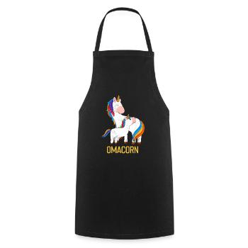 Omacorn Einhörner Fans Großmütter Unicorn - Kochschürze - Schwarz - Vorne - AI Model Male 185 dark (185cm)
