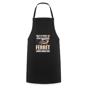 C’est drôle ce à quoi ressemble un amoureux du furet génial L - Tablier de cuisine - noir - Devant - AI Model Male 185 dark (185cm)