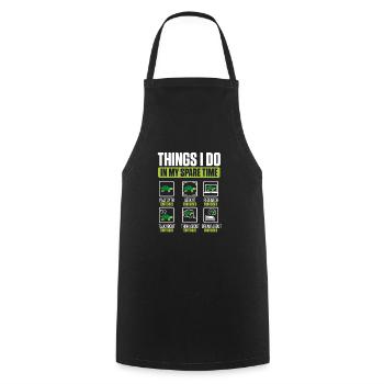 Turtle Reptile Tortoise Lover Things I Do In My Sp - Cooking Apron - black - Front - AI Model Male 185 dark (185cm)