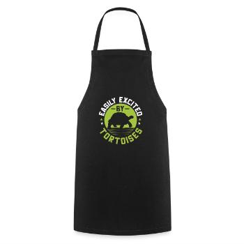 Easily Excited By Tortoises Retro Reptile Turtle V - Cooking Apron - black - Front - AI Model Male 185 dark (185cm)