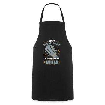 Akustische Gitarre Herren - Kochschürze - Schwarz - Vorne - AI Model Male 185 dark (185cm)