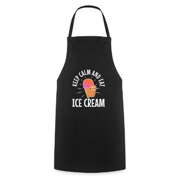 Keep calm and eat ice cream - Kochschürze - Schwarz - Vorne - AI Model Male 185 dark (185cm)