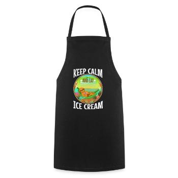 Keep calm and eat ice cream - Kochschürze - Schwarz - Vorne - AI Model Male 185 dark (185cm)