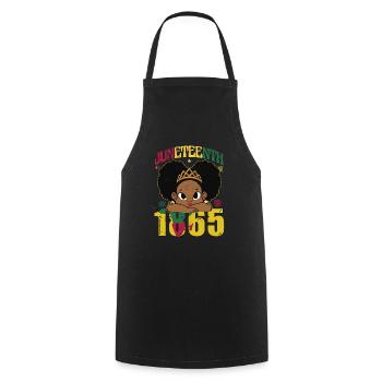 Girl Juneteenth - Cooking Apron - black - Front - AI Model Male 185 dark (185cm)