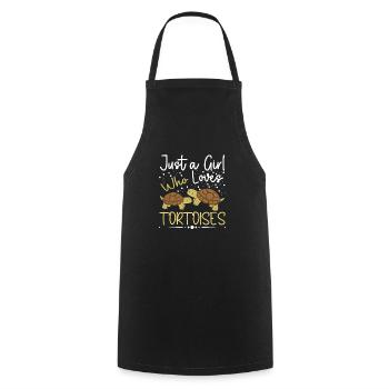 Cute Just A Girl Who Loves Tortoises Reptile Turtl - Cooking Apron - black - Front - AI Model Male 185 dark (185cm)