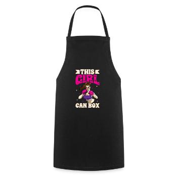 Women's Boxing Women's Boxing Boxer Women - Cooking Apron - black - Front - AI Model Male 185 dark (185cm)