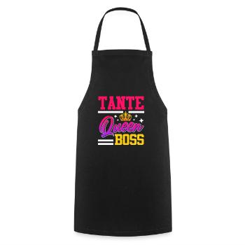 Tante Queen Muttertag Tanten Chefin Auntie - Kochschürze - Schwarz - Vorne - AI Model Male 185 dark (185cm)