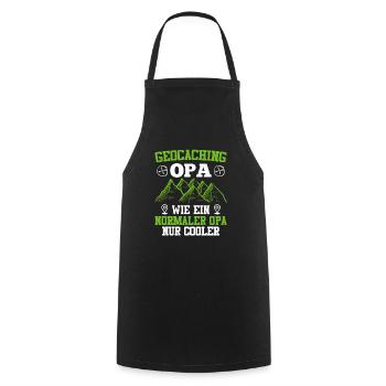 Geocaching Opa GPS Schnitzeljagd Großvater - Kochschürze - Schwarz - Vorne - AI Model Male 185 dark (185cm)