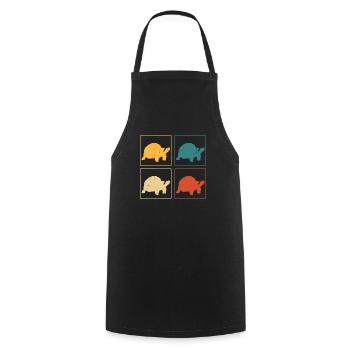 Tortoise Enthusiast Vintage Turtle Retro Reptile - Cooking Apron - black - Front - AI Model Male 185 dark (185cm)