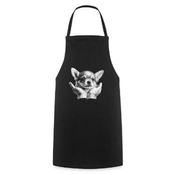 Chihuahua Hug Puppy - Cute Dog Love - Cooking Apron - black - Front - AI Model Male 185 dark (185cm)