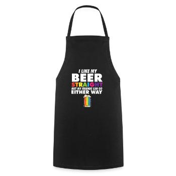 Proud Ally LGBT I Like My Beer Straight Rainbow - Kochschürze - Schwarz - Vorne - AI Model Male 185 dark (185cm)