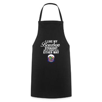 LGBT Proud Ally I Like My Bourbon Straight Gay - Cooking Apron - black - Front - AI Model Male 185 dark (185cm)