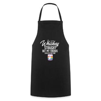 LGBT Proud Ally I Like My Whiskey Straight Gay - Kochschürze - Schwarz - Vorne - AI Model Male 185 dark (185cm)