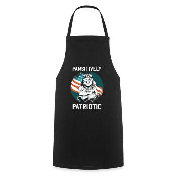 Pawsitively Patriotic Cat 4th of July - Cooking Apron - black - Front - AI Model Male 185 dark (185cm)