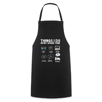 Woodturning Woodturning Wood Lathe Lathe - Cooking Apron - black - Front - AI Model Male 185 dark (185cm)