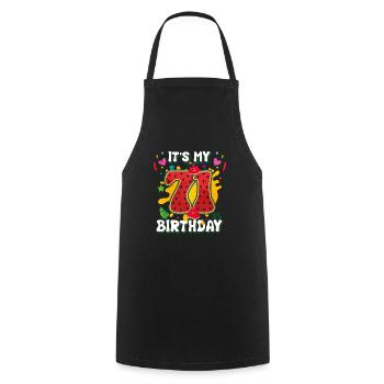 71st Birthday Watermelon - Cooking Apron - black - Front - AI Model Male 185 dark (185cm)