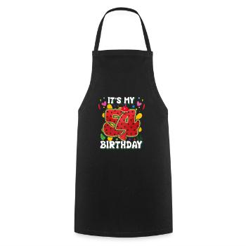 54th Birthday Watermelon - Cooking Apron - black - Front - AI Model Male 185 dark (185cm)