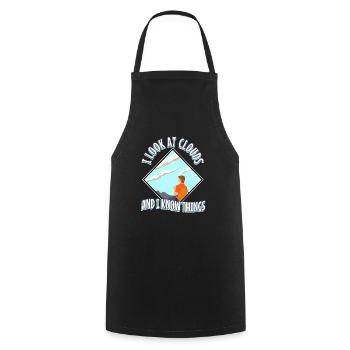 I Look At Clouds And I Know Things - Cooking Apron - black - Front - AI Model Male 185 dark (185cm)