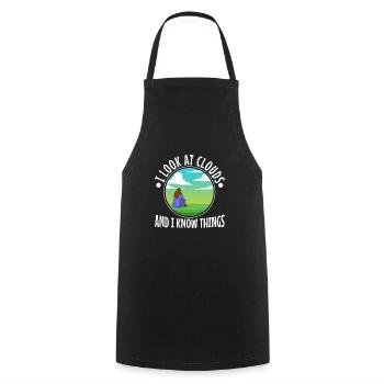 I Look At Clouds And I Know Things - Cooking Apron - black - Front - AI Model Male 185 dark (185cm)