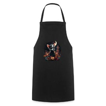 Chihuahua Costume d'Halloween - Citrouille - Tablier de cuisine - noir - Devant - AI Model Male 185 dark (185cm)