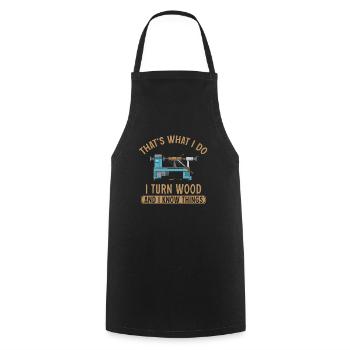 Turning Wood Lathe Lathe - Cooking Apron - black - Front - AI Model Male 185 dark (185cm)