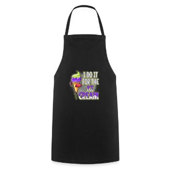 I Do It For The Ice Cream - Cooking Apron - black - Front - AI Model Male 185 dark (185cm)