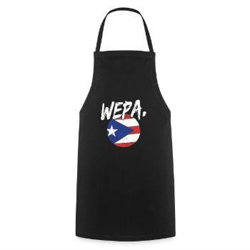 Fier drapeau portoricain de Porto Rico Wepa Latino - Tablier de cuisine - noir - Devant - AI Model Male 185 dark (185cm)