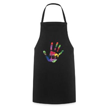 VBS Camp Watercolor Hand Print Vacation Bible - Cooking Apron - black - Front - AI Model Male 185 dark (185cm)