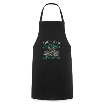The Road Is Calling And I Must Go - Cooking Apron - black - Front - AI Model Male 185 dark (185cm)