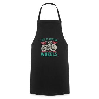 La vie est meilleure sur deux roues - Tablier de cuisine - noir - Devant - AI Model Male 185 dark (185cm)