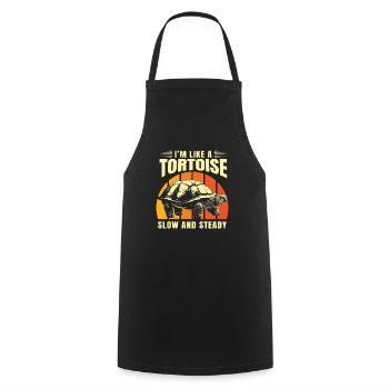 Retro I'm Like A Tortoise Slow And Steady Turtle V - Cooking Apron - black - Front - AI Model Male 185 dark (185cm)