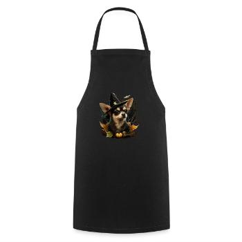 Chihuahua Costume d'Halloween - Citrouille - Tablier de cuisine - noir - Devant - AI Model Male 185 dark (185cm)