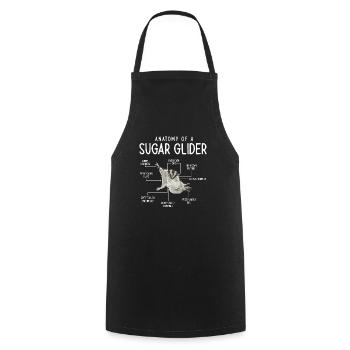 Short-headed glider Sugar Glider - Cooking Apron - black - Front - AI Model Male 185 dark (185cm)