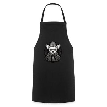 Chihuahua - Chien Pape Église Prêtre Catholique - Tablier de cuisine - noir - Devant - AI Model Male 185 dark (185cm)