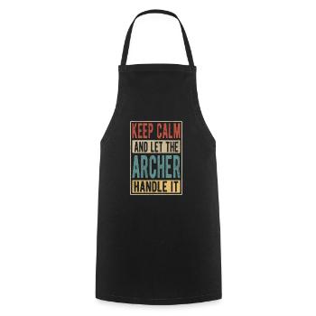 Bogenschütze Retro Geschenk - Kochschürze - Schwarz - Vorne - AI Model Male 185 dark (185cm)