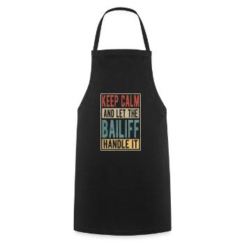 Cadeau Rétro d’Huissier - Tablier de cuisine - noir - Devant - AI Model Male 185 dark (185cm)