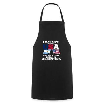 Argentina - Cooking Apron - black - Front - AI Model Male 185 dark (185cm)