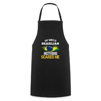 Brazil - Cooking Apron - black - Front - AI Model Male 185 dark (185cm)