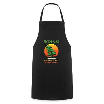 Bonsai Japan Silhouette Gardener Gardening Lover - Cooking Apron - black - Front - AI Model Male 185 dark (185cm)