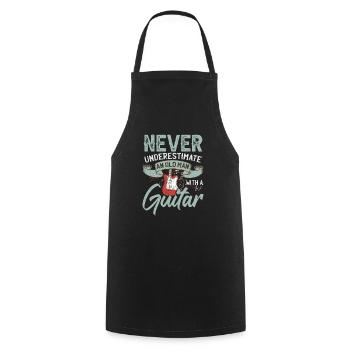 Never Underestimate An Old Man With A Guitar - Cooking Apron - black - Front - AI Model Male 185 dark (185cm)